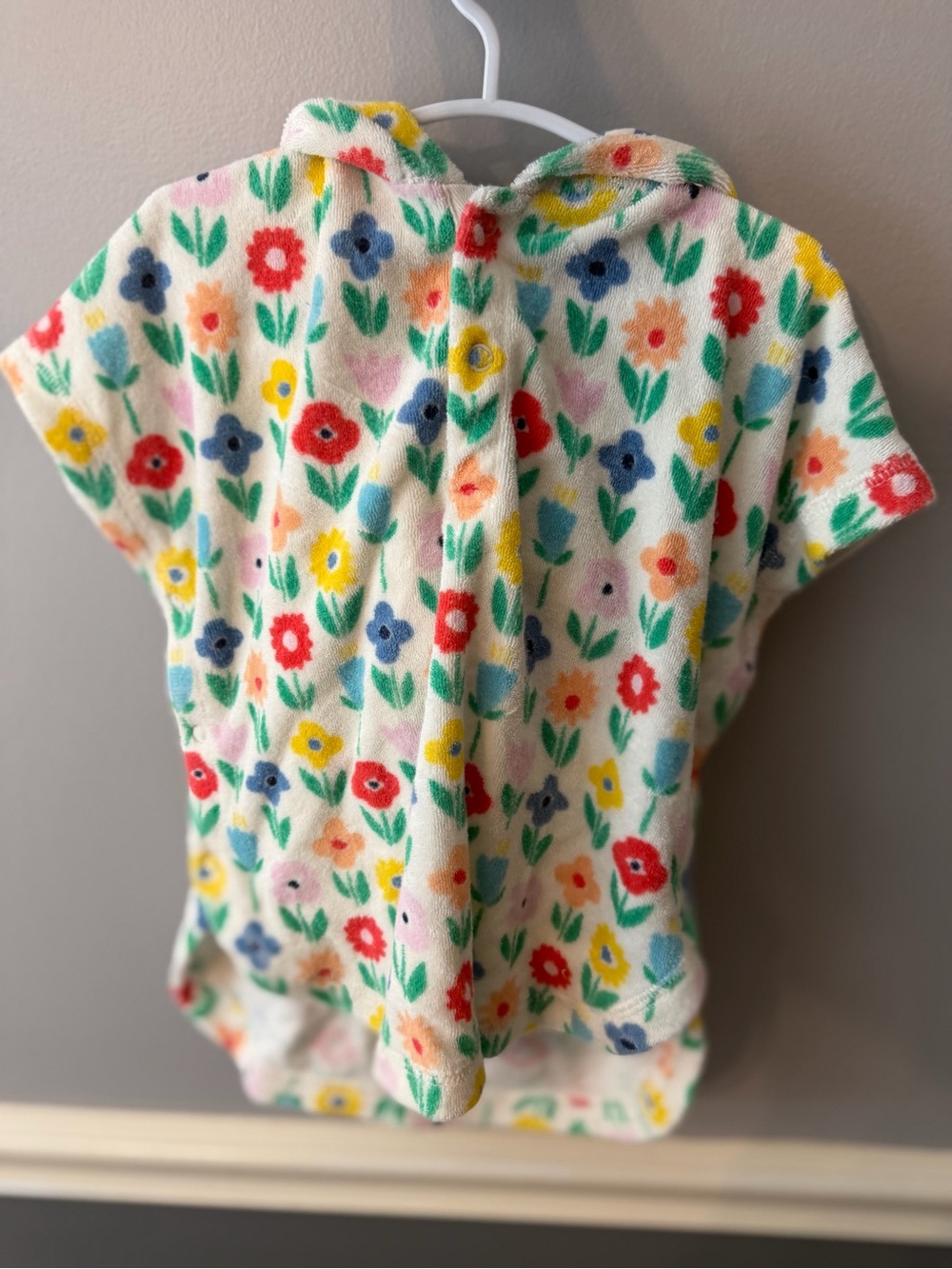 Mini Boden Terry Floral Hooded Cover-Up